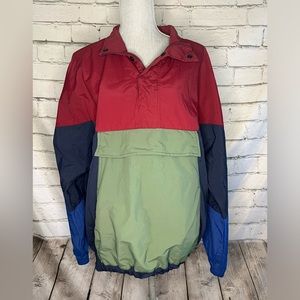PACSUN Medium windbreaker 3/4 button up color block front pocket